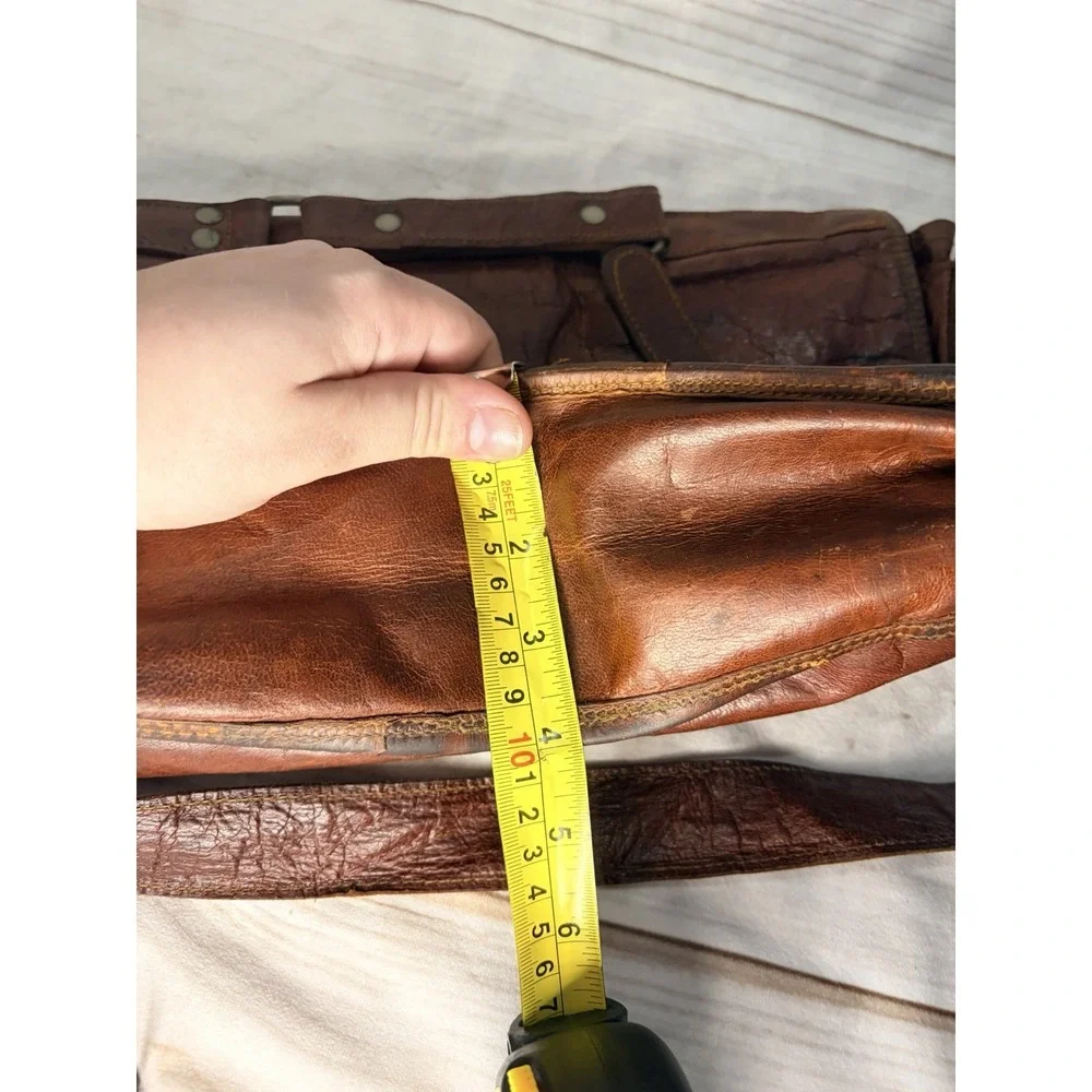 Vintage Vida Vida Brown Distress Leather Messenger Bag Satchel Laptop Crossbody